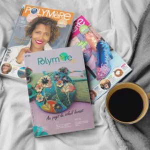 3 magazines Polymère & Co sur une couverture représentant l'abonnement