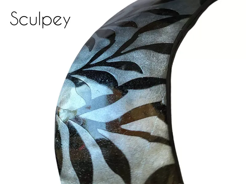 Vernis Croq tendances sur argile polymere Sculpey avec mica Com'une Alchimie