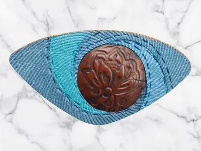 pate polymere imitations tissus broche patchwork Com'une Alchimie