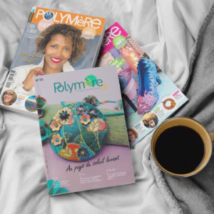 3 magazines Polymère & Co sur une couverture représentant l'abonnement