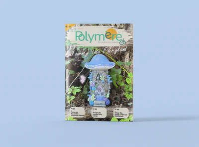 Polymère and Co magazine NO38 Journey into Fairyland cover on a blue background